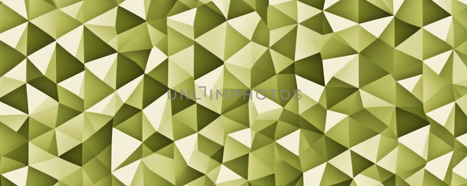 A gradient wallpaper with Tessellated shapes using olive and antique white gradient colors. Generative AI.