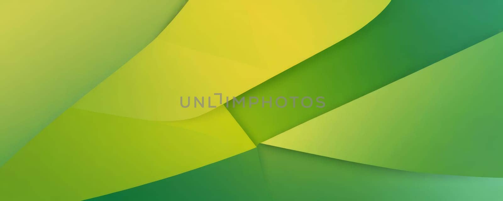 A gradient wallpaper with Asymmetrical shapes using green and yellow green gradient colors. Generative AI.