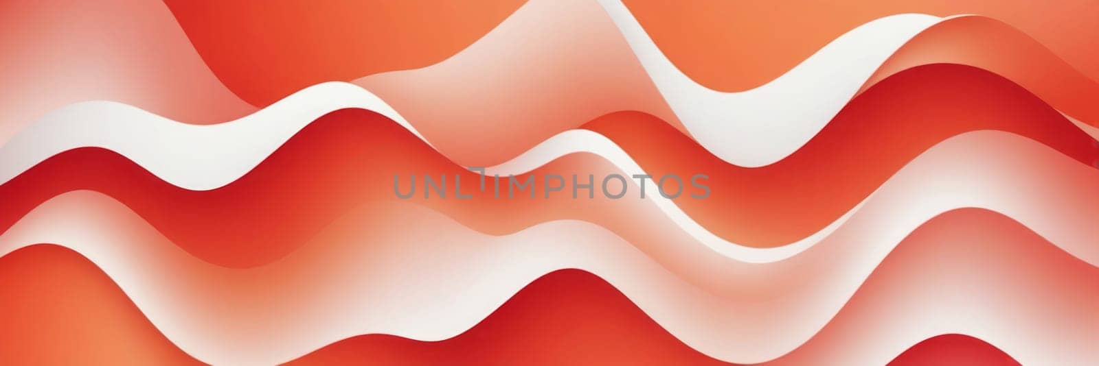 A gradient wallpaper with Distorted shapes using white and tomato gradient colors. Generative AI.