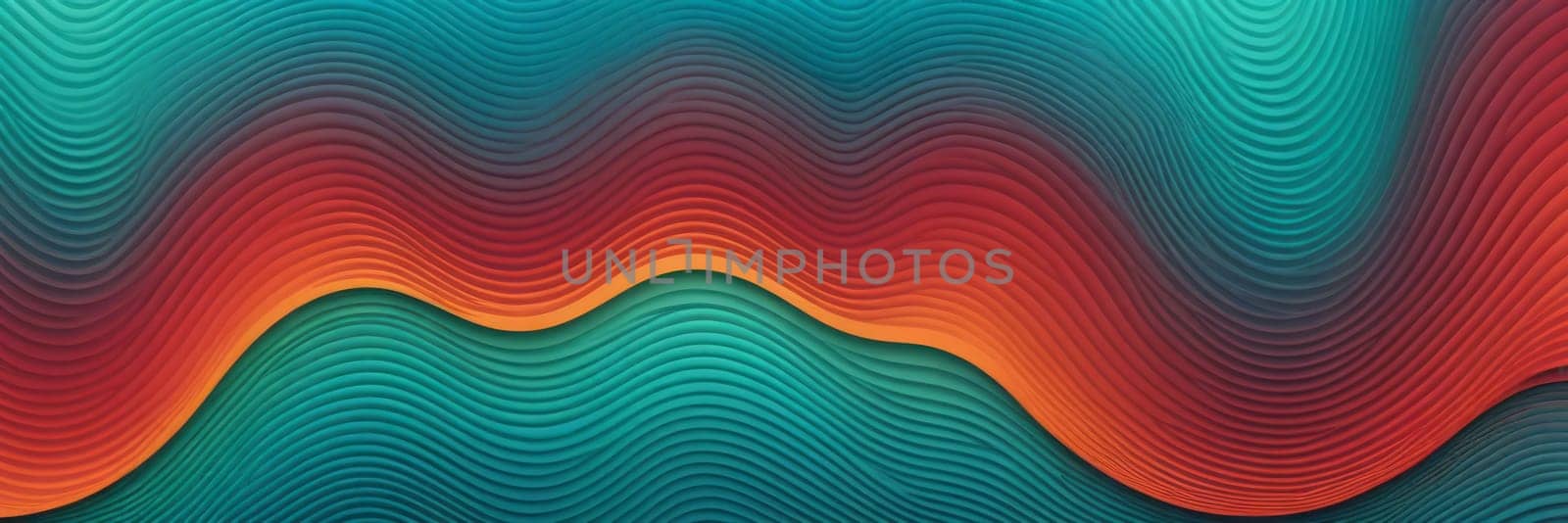 A gradient wallpaper with Fluted shapes using aqua and firebrick gradient colors. Generative AI.