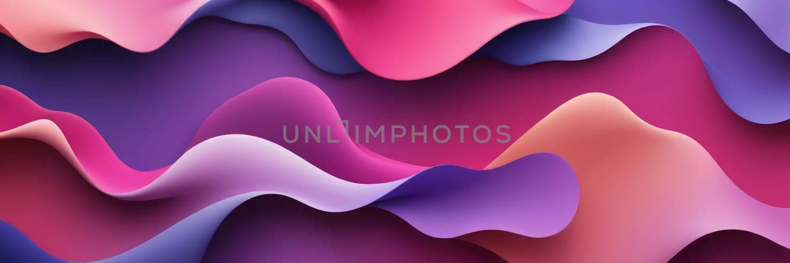 A gradient wallpaper with Organic shapes using fuchsia and lavender gradient colors. Generative AI.