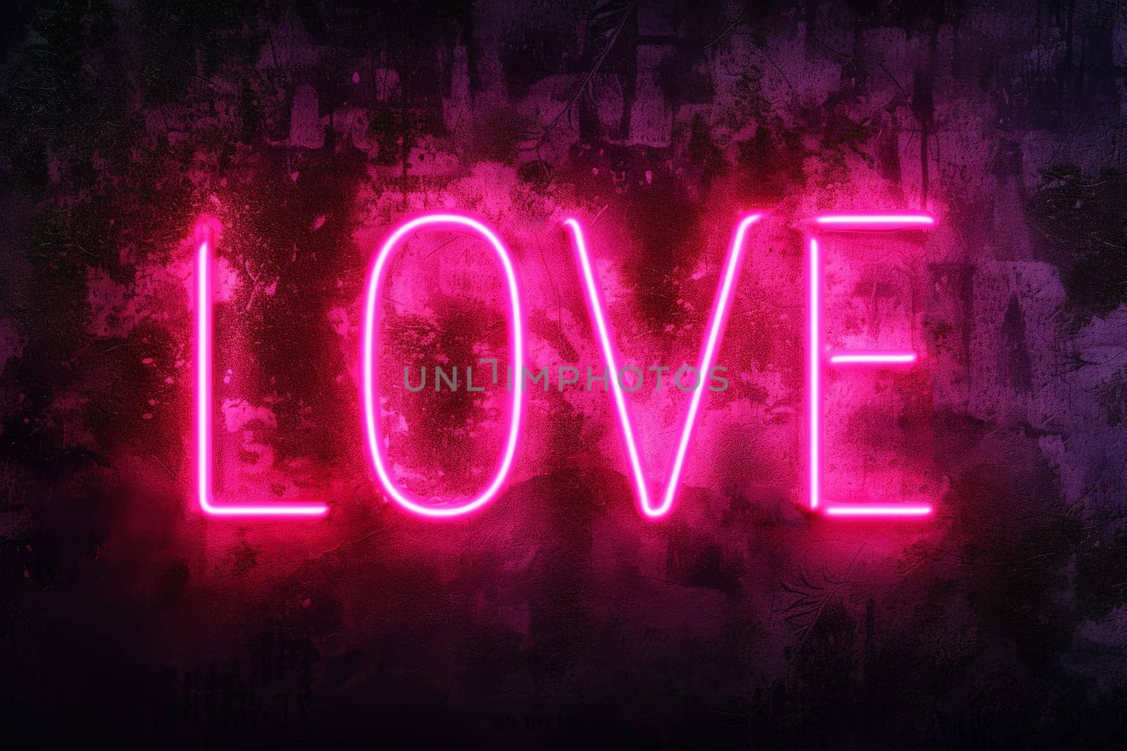 a neon sign with the word love spelled out of it .AI generative.