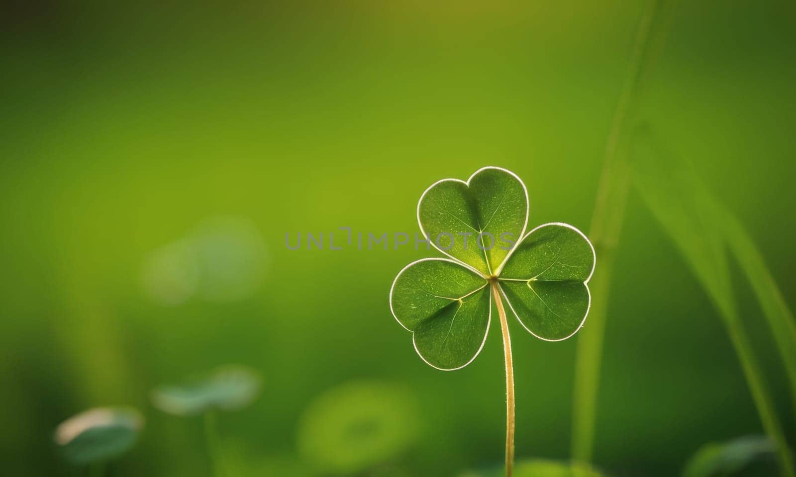 A close-up shot of fresh green clover leaves with water drops on a soft blurred background. This image symbolizes luck, nature, and growth.