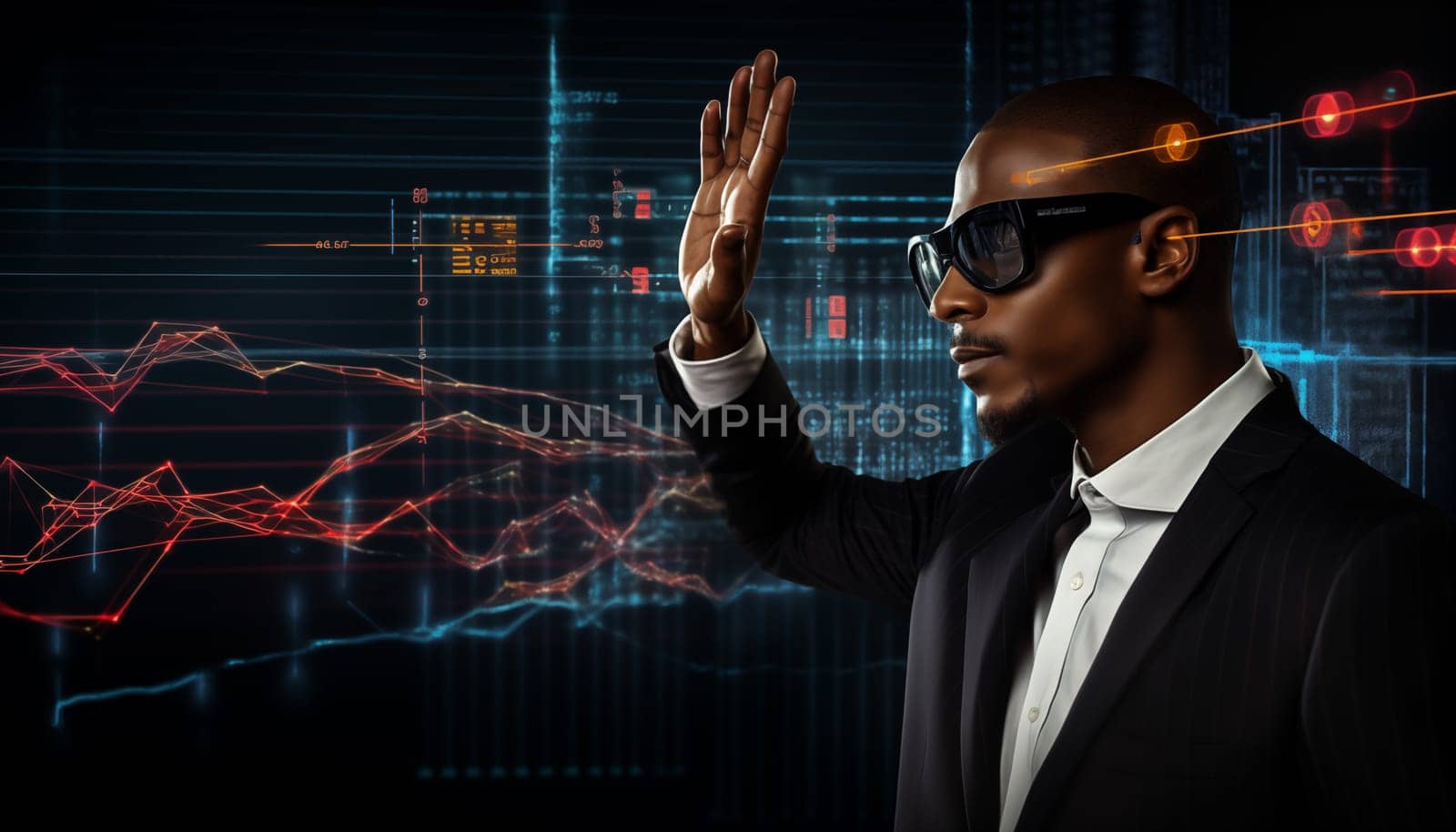 businessman in vr glasses. High quality illustration