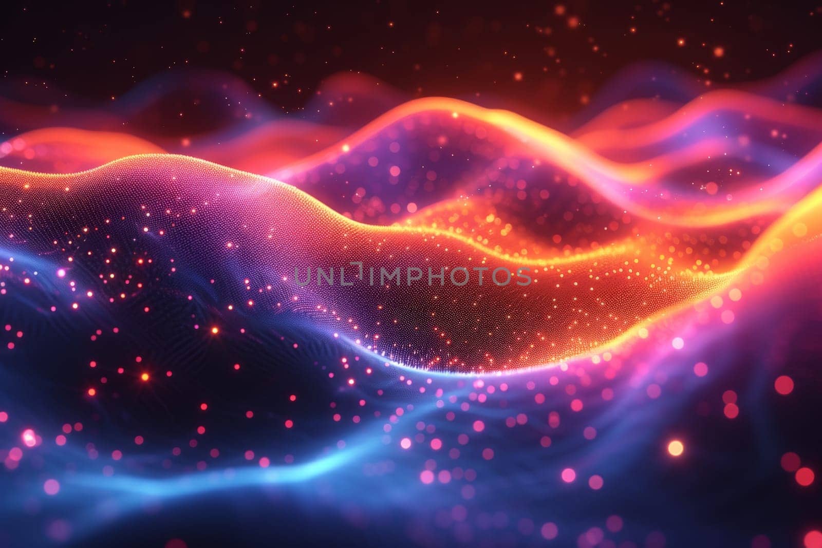 abstract futuristic background with colorful glowing neon lines . Data transfer concept..AI Generative.