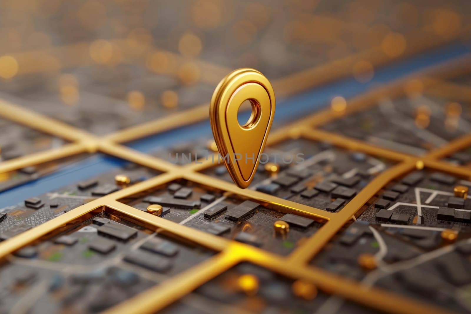 pin location icon for navigation or map, Generative Ai.