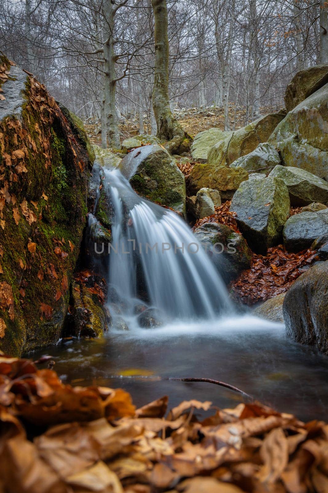 Beautiful small waterfall in spanish Montseny mountains. Long exposure image. by Digoarpi
