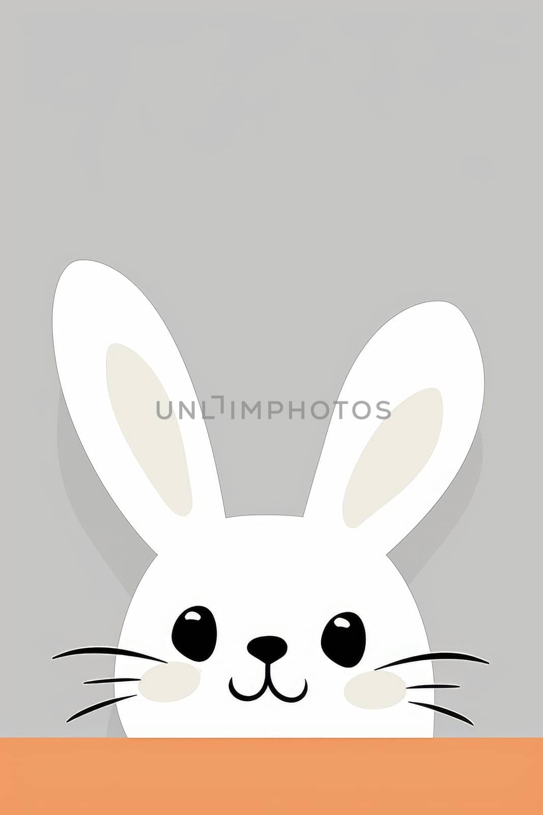 Cute Easter bunny banner with copy space .AI generative by matamnad