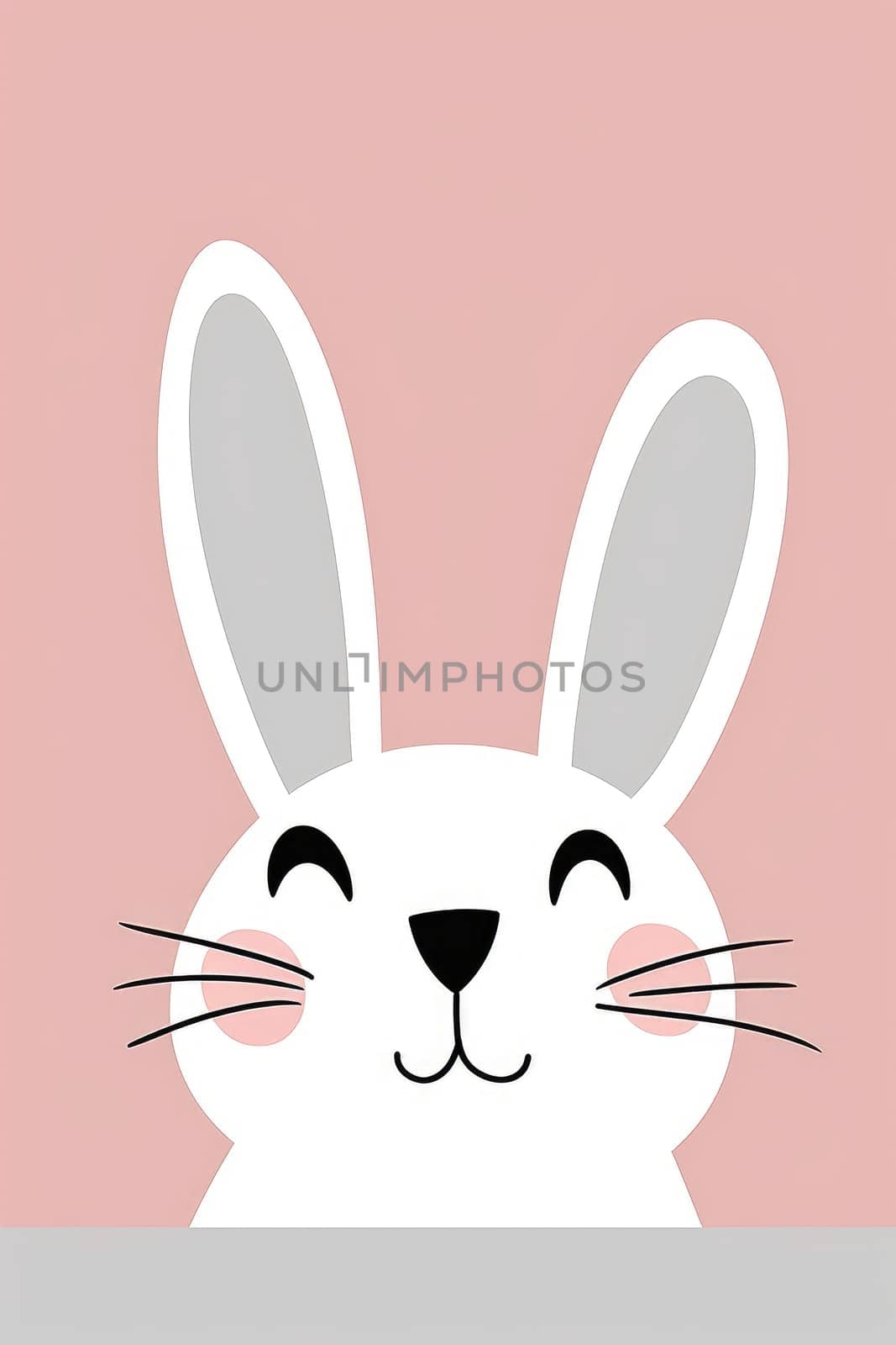 Cute Easter bunny banner with copy space .AI generative.
