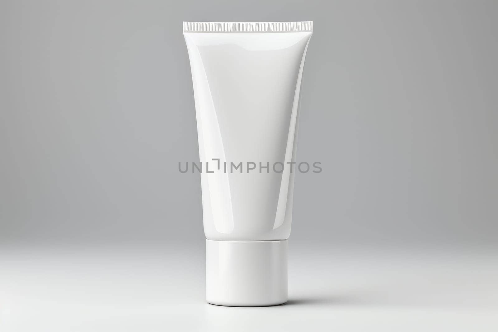Blank white cosmetic tube mockup .generative AI.