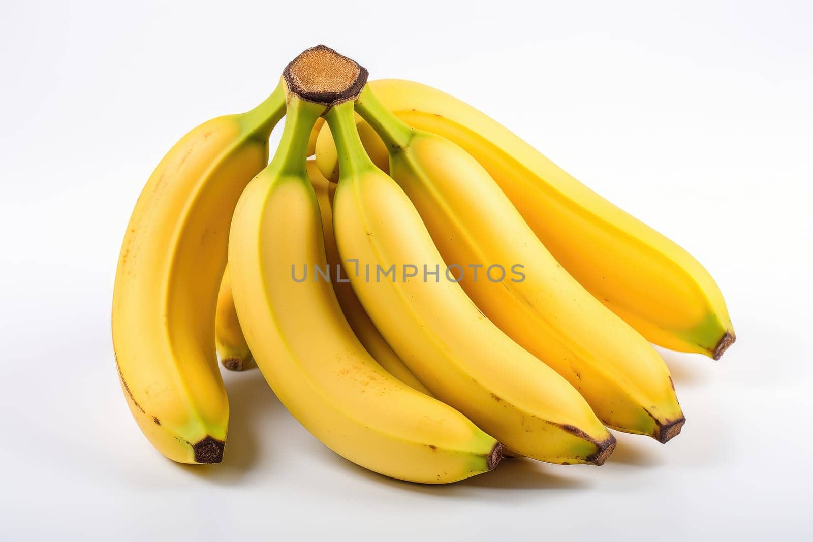 Bunch of bananas isolated on white background . generative ai.