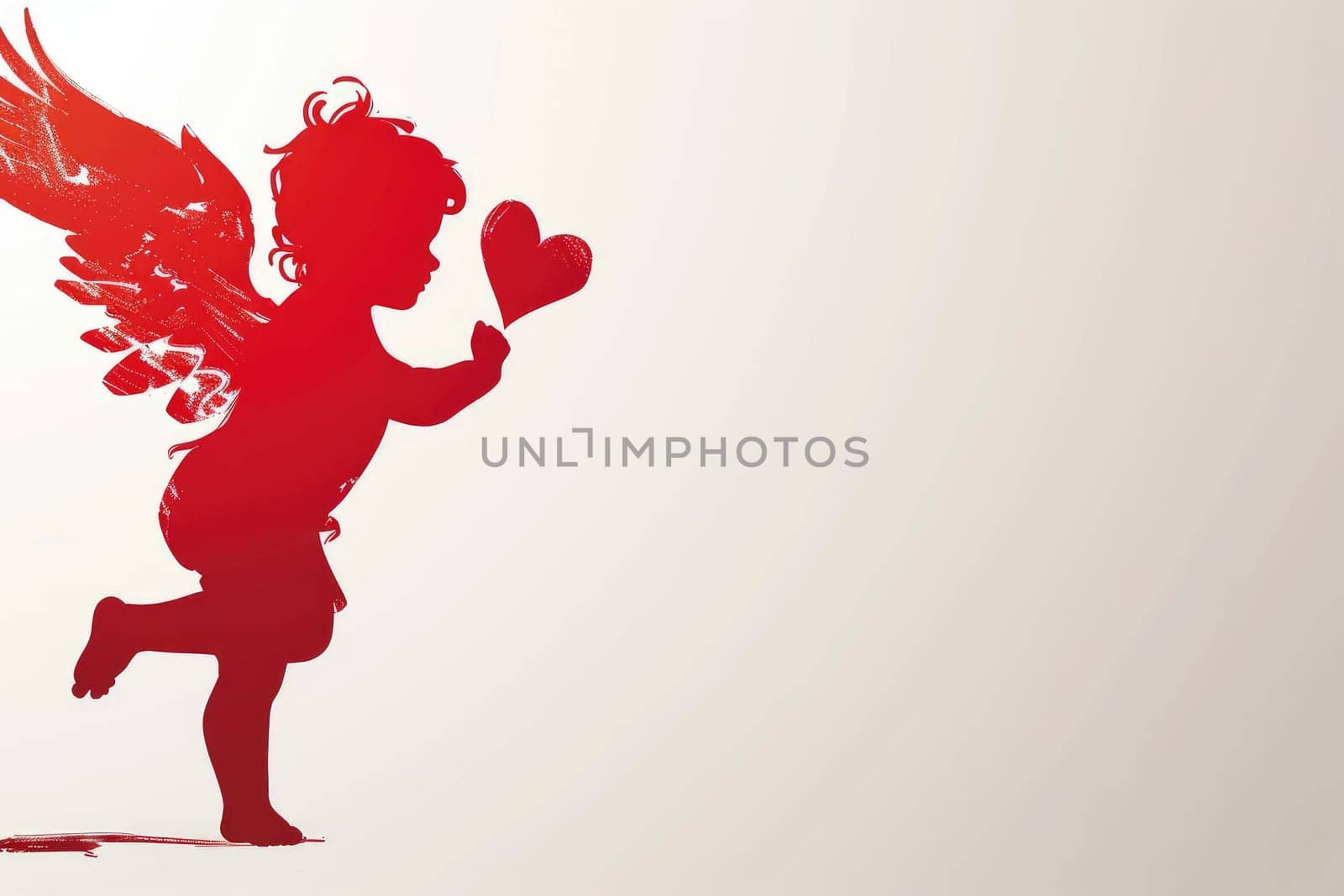 A cupid holding bow and arrow. isolated on white background.AI generative.