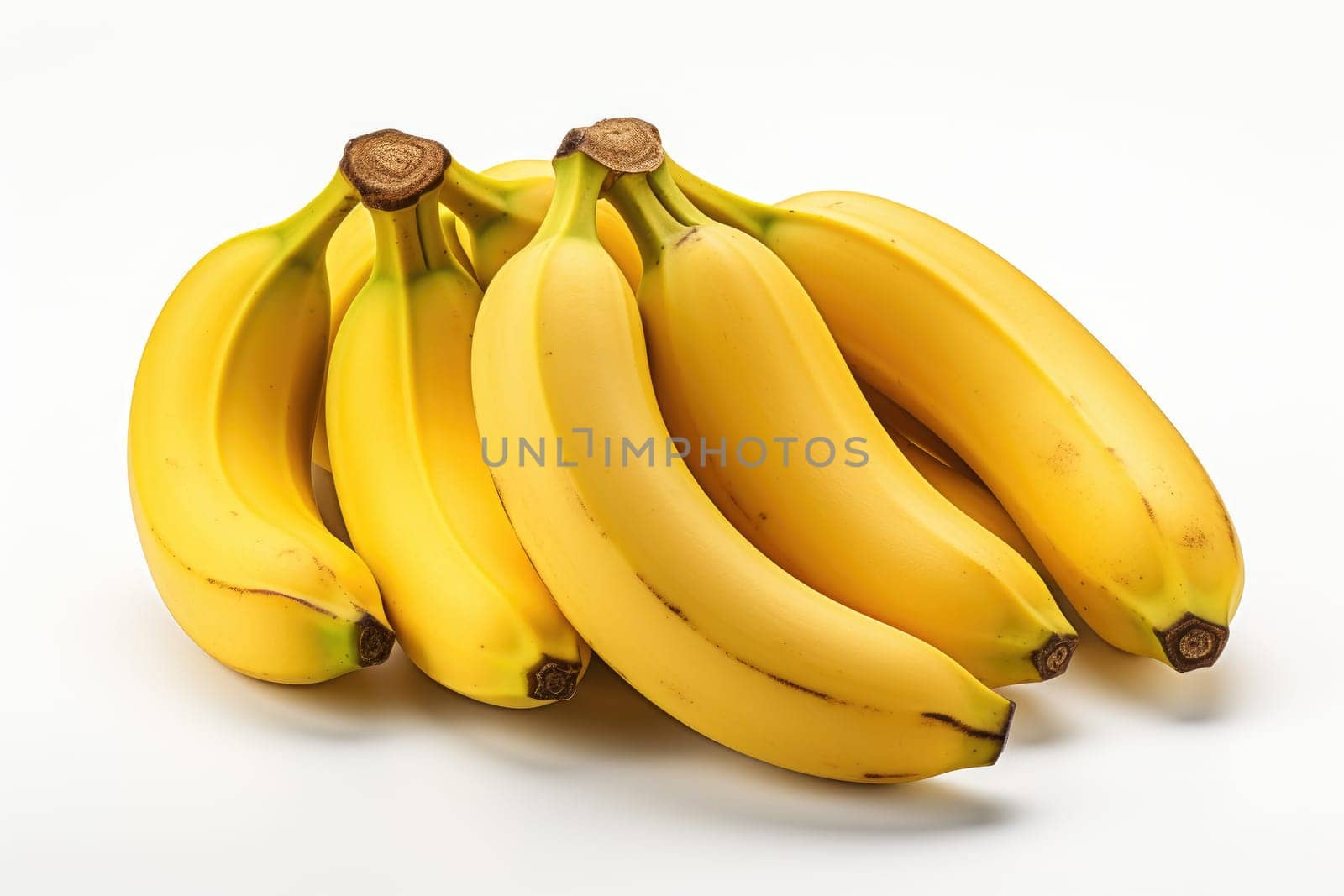 Bunch of bananas isolated on white background . generative ai.