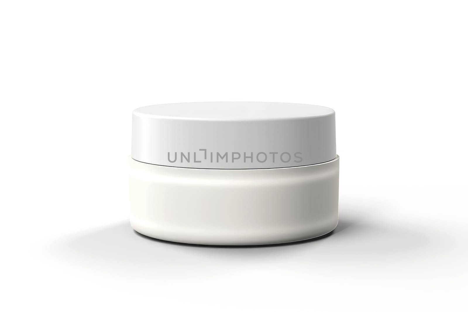 a cosmetic jar for cream and other beauty products and medicine, without labels. Generative AI.
