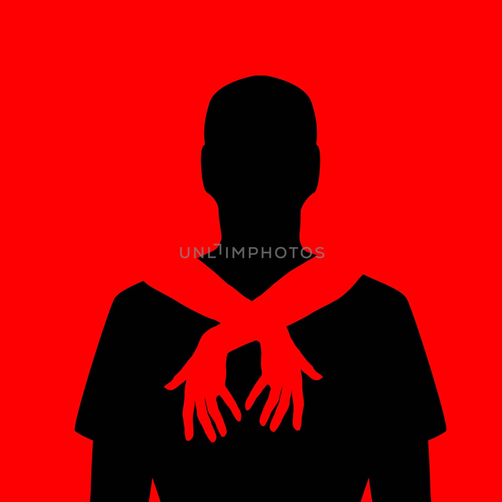 Woman's arms hugs a man silhouette by hibrida13