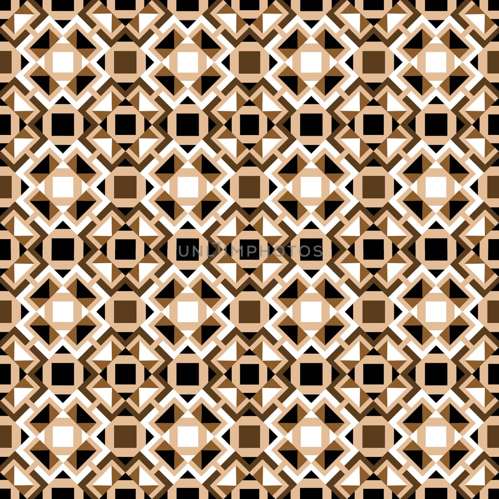 Geometric seamless pattern in brown and white tones