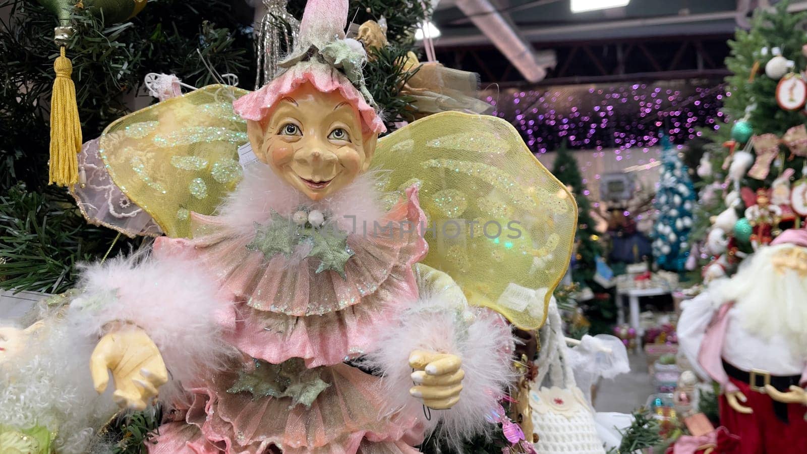 Christmas fairy toy with wings in a big store