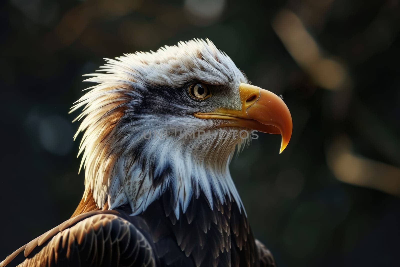 close up eagle on blur background natural . Ai generation by matamnad