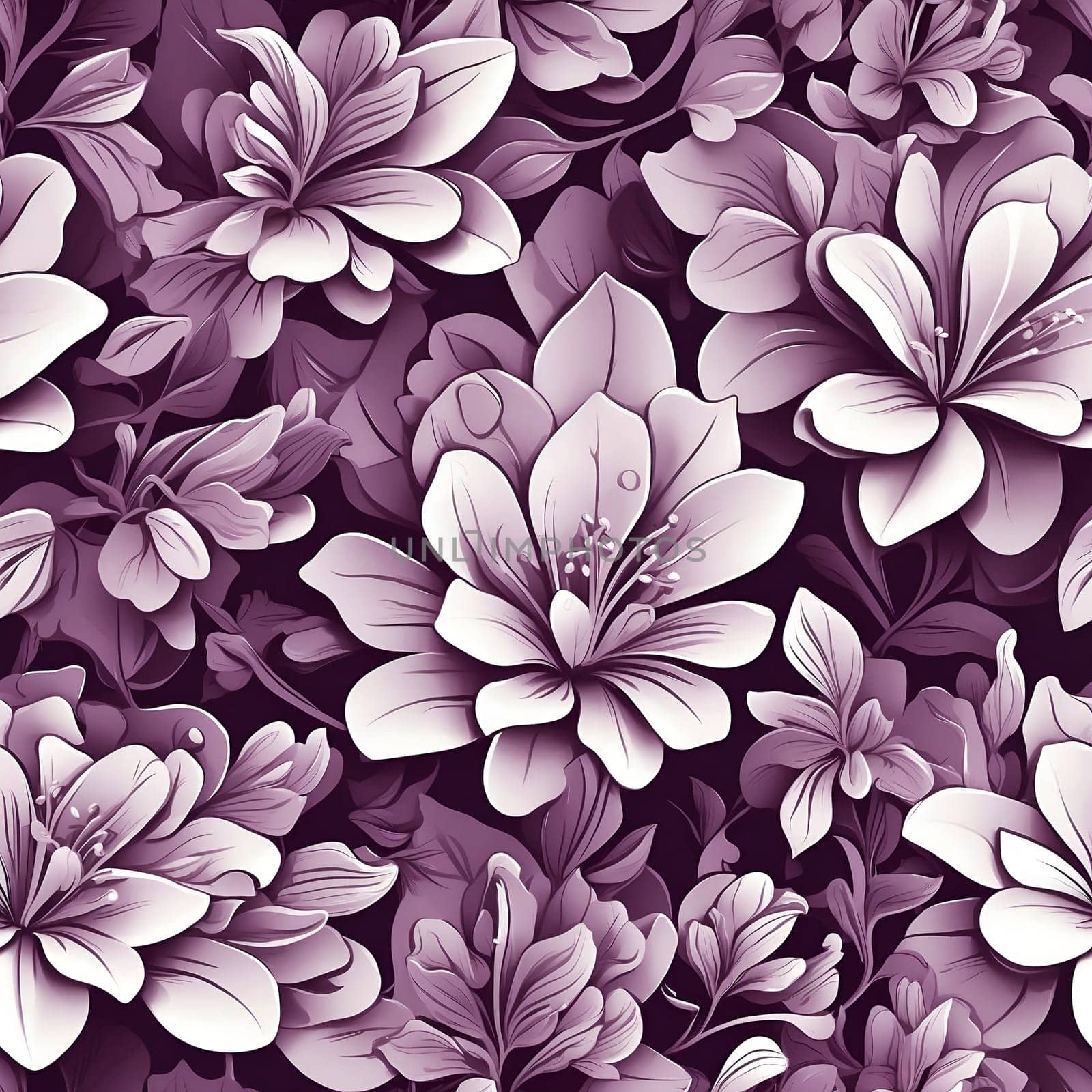 A Bunch of Purple Flowers on a Purple Background. Generative AI. by artofphoto