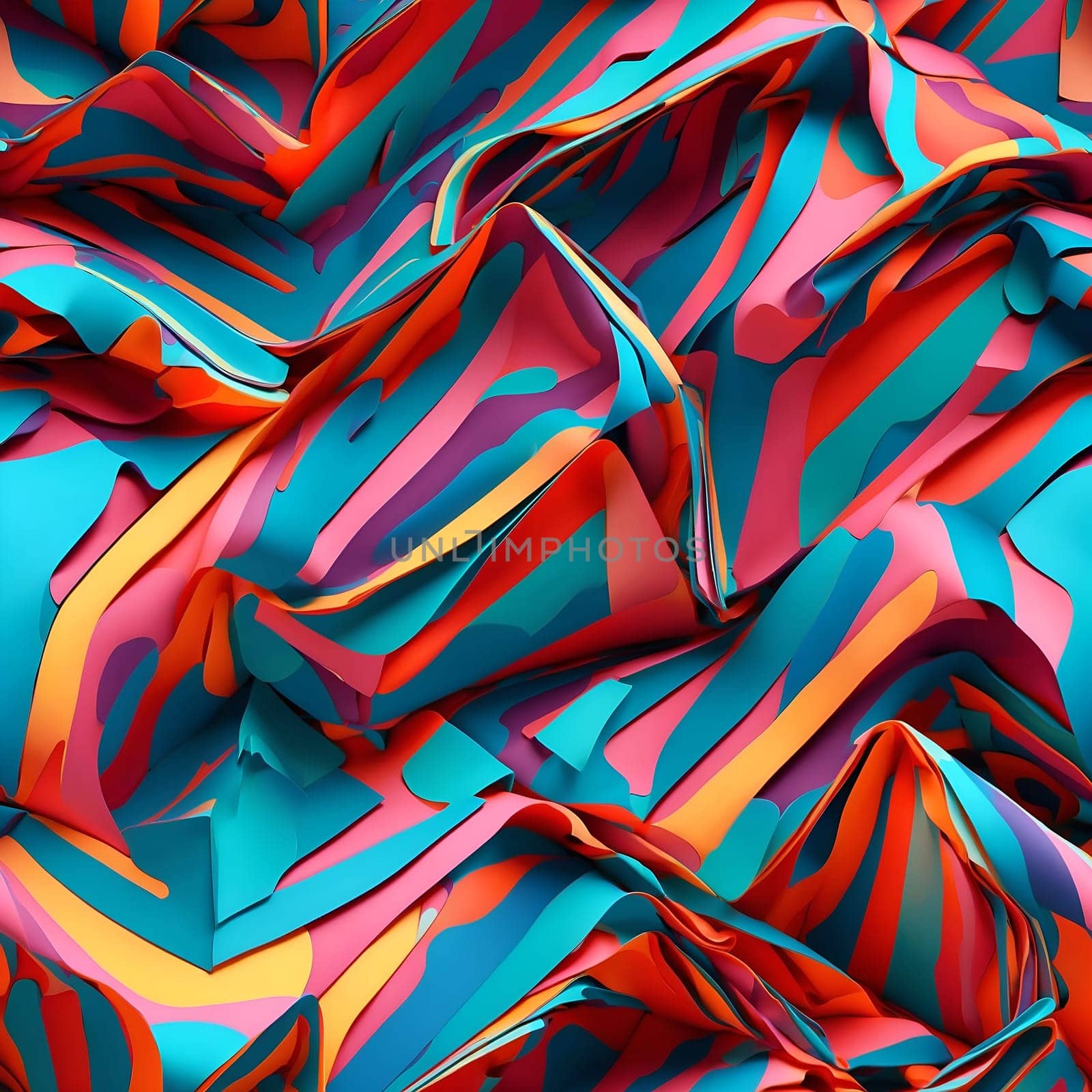 Multicolored Fabric With Intricate Seamless Pattern. Generative AI. by artofphoto