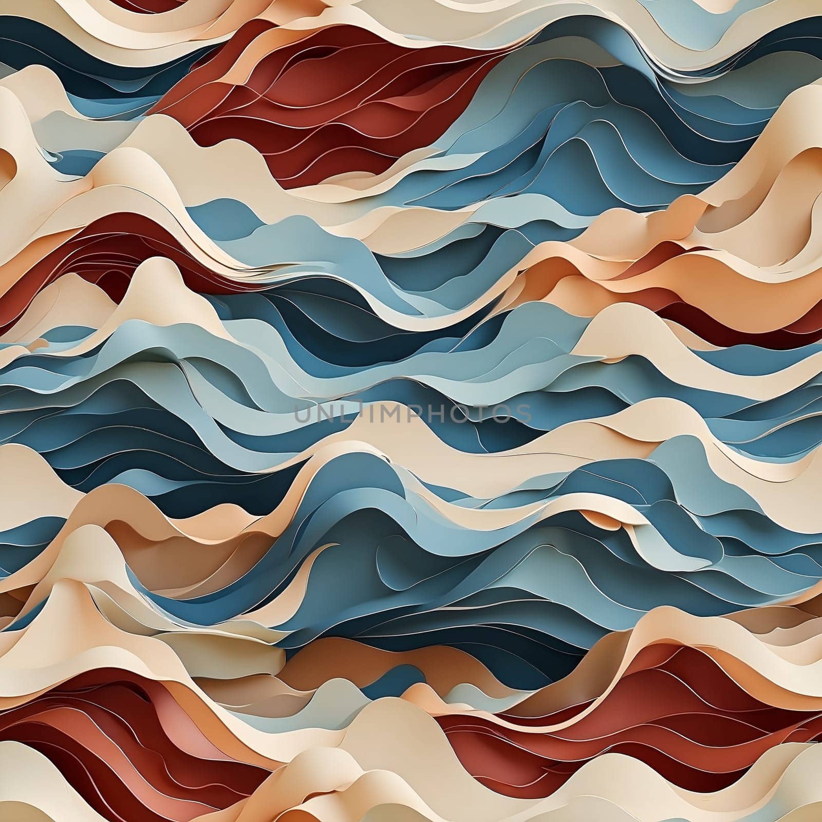 A detailed paper cut-out featuring a seamless wave pattern.