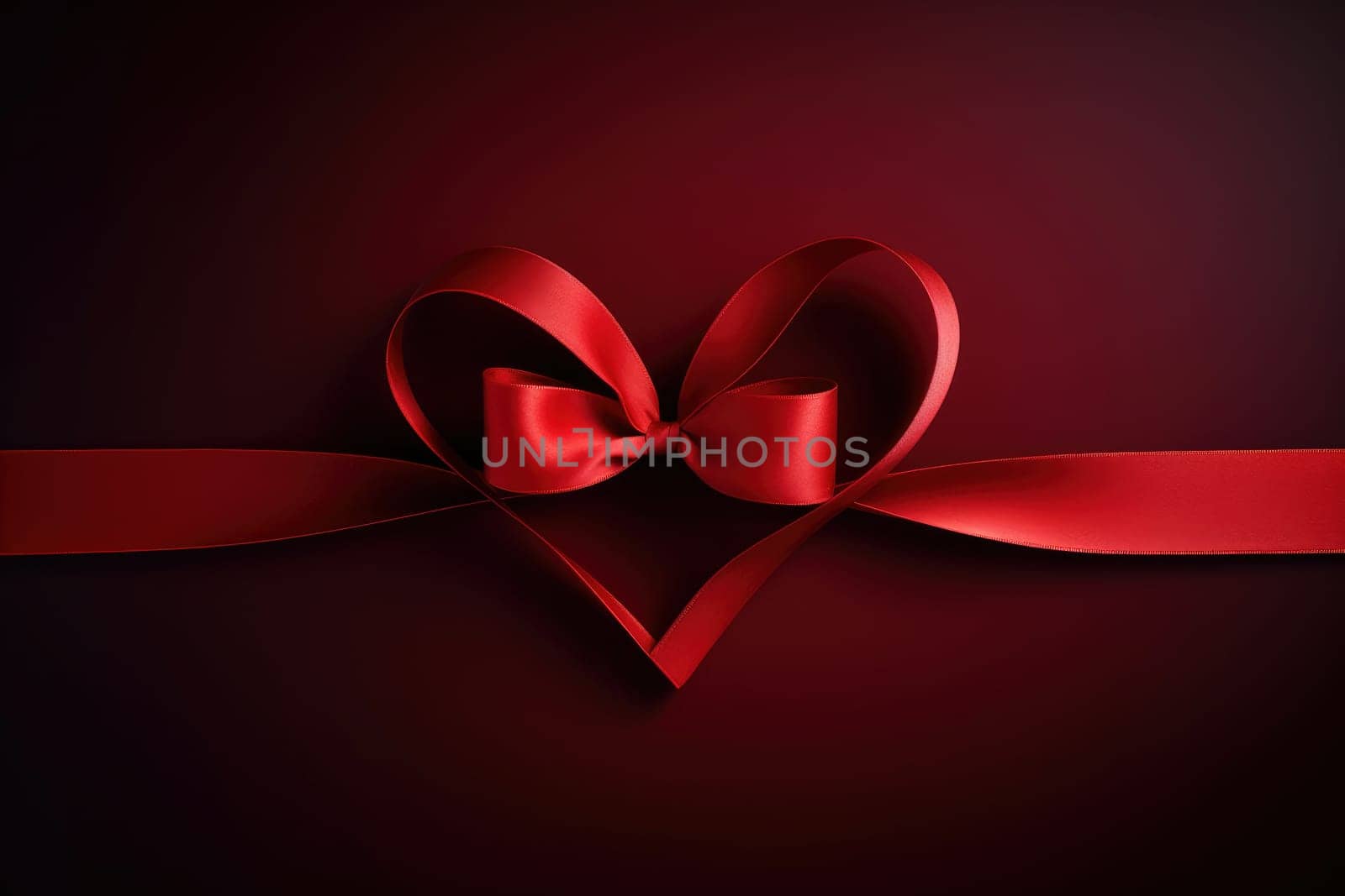 a heart shape ribbon red heart Generative AI by matamnad