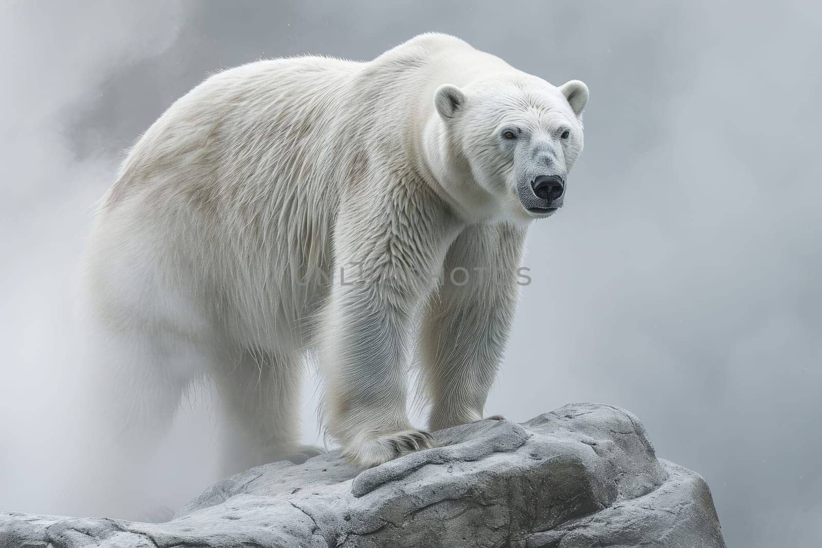 Polar Bear in the arctic habitat Generative AI.