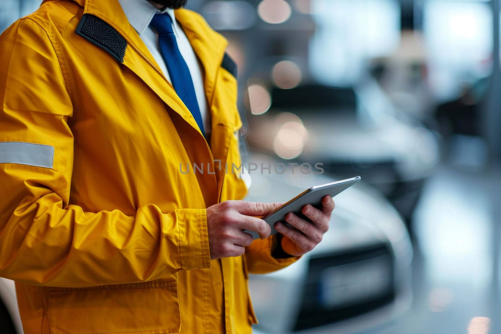 sales person at a car showroom. Generative Ai..