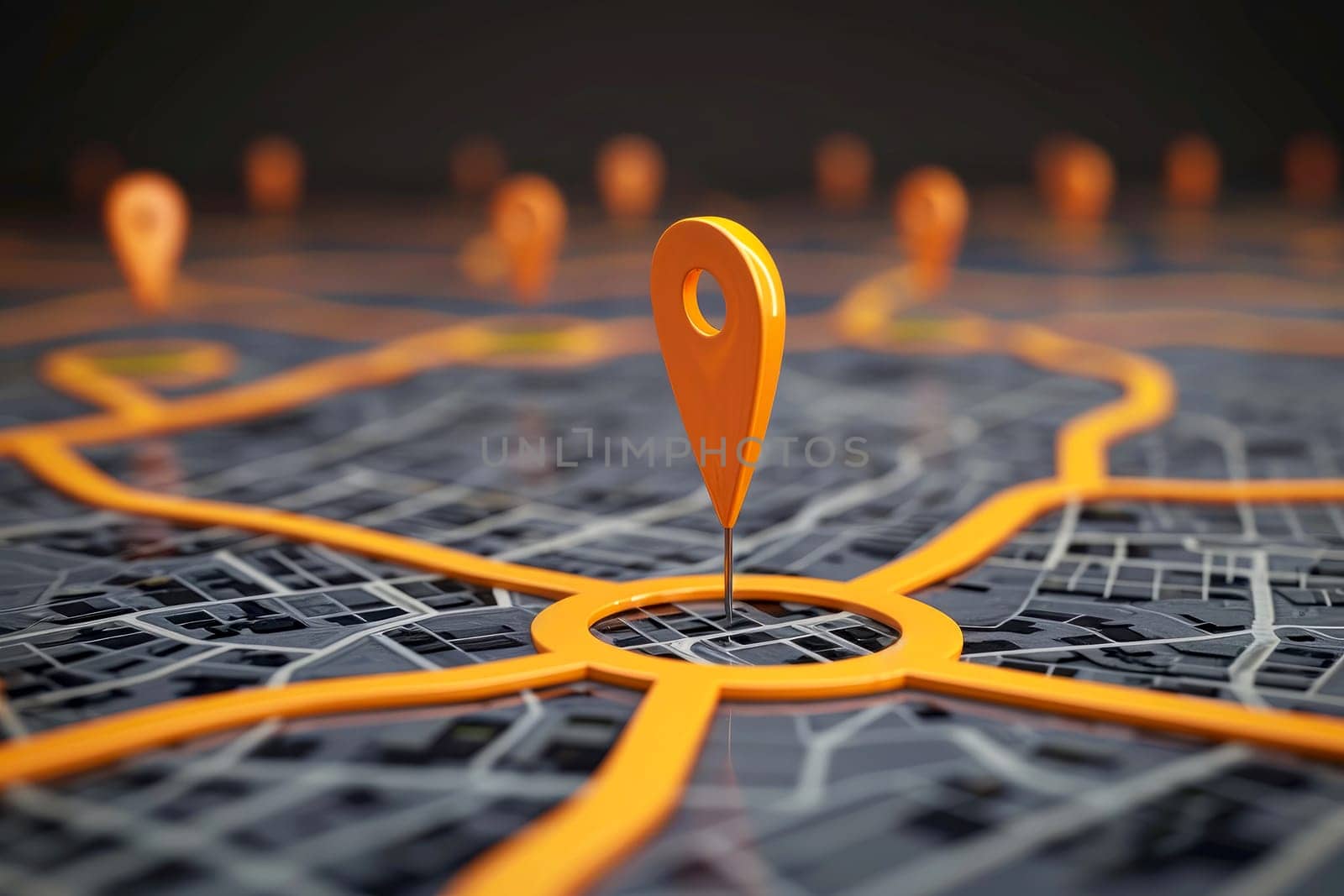 pin location icon for navigation or map, Generative Ai.