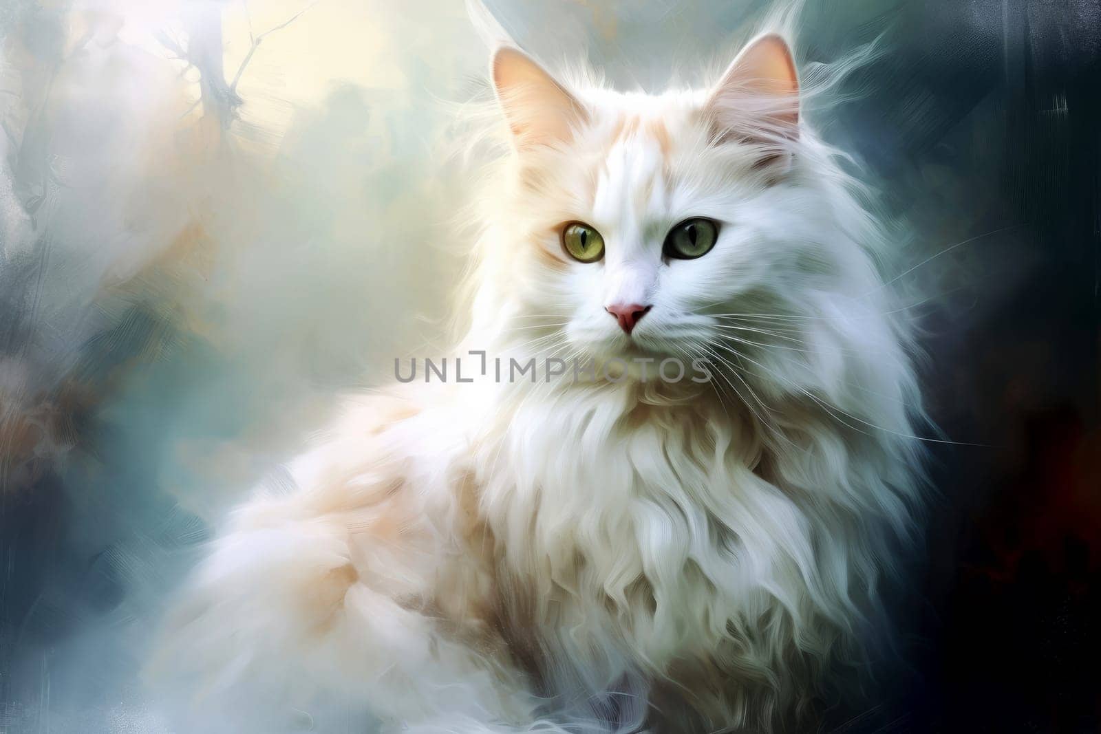 Close up of a cute cat on blur background. generative ai.