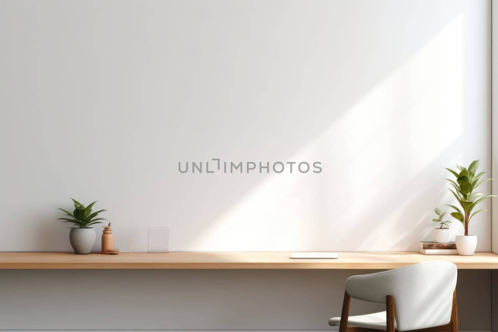 3D render of interior modern living room workspace Comfortable modern minimal Generative AI.