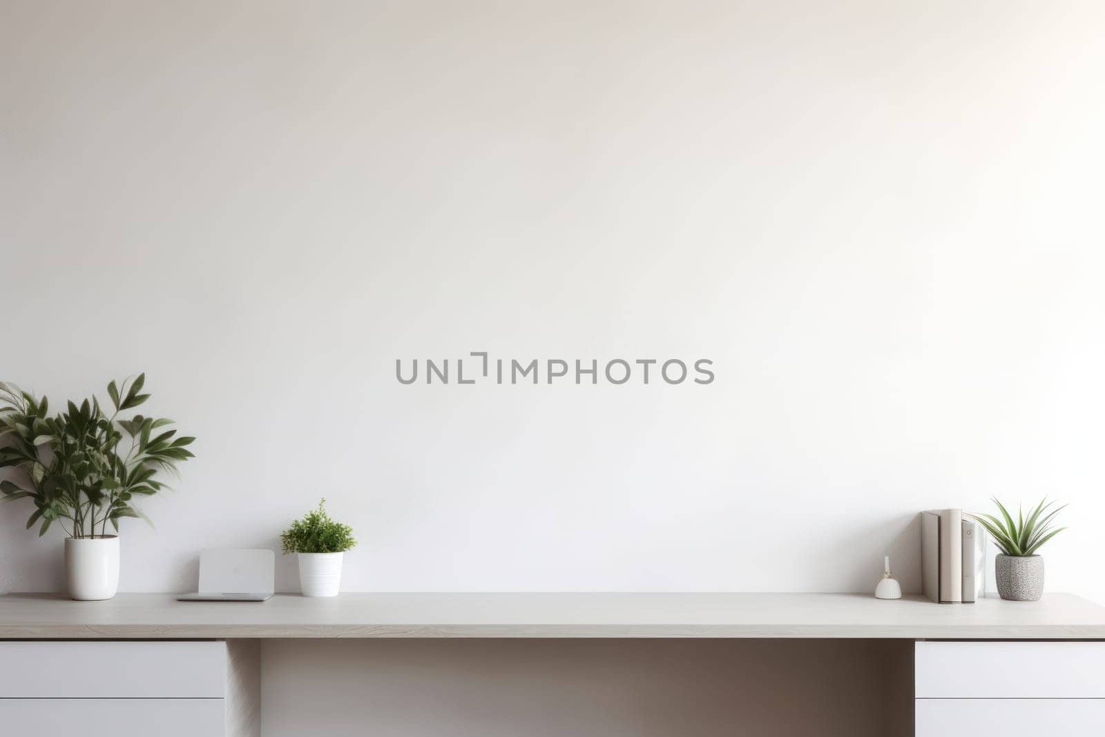 3D render of interior modern living room workspace Comfortable modern minimal Generative AI.
