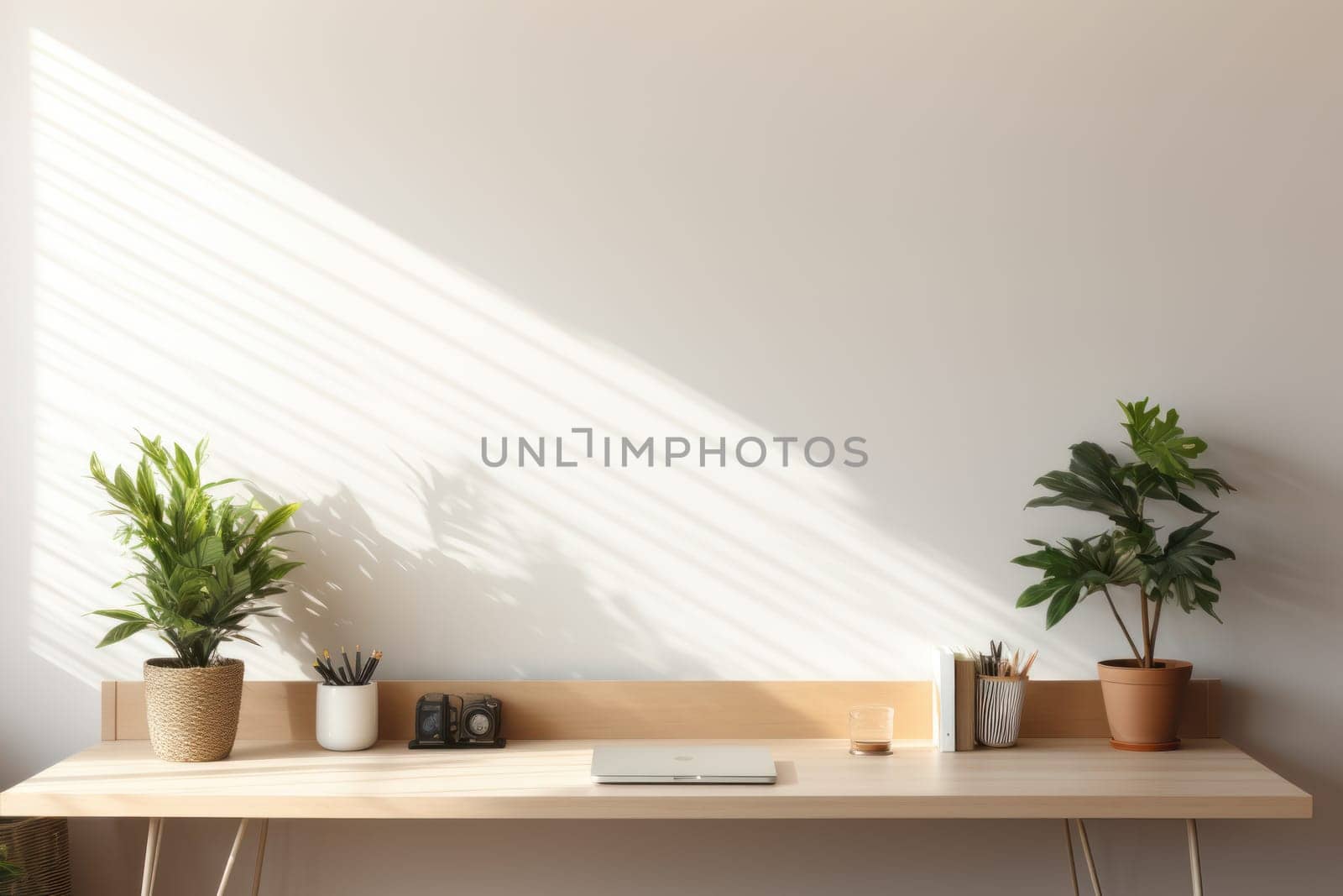 3D render of interior modern living room workspace Comfortable modern minimal Generative AI.