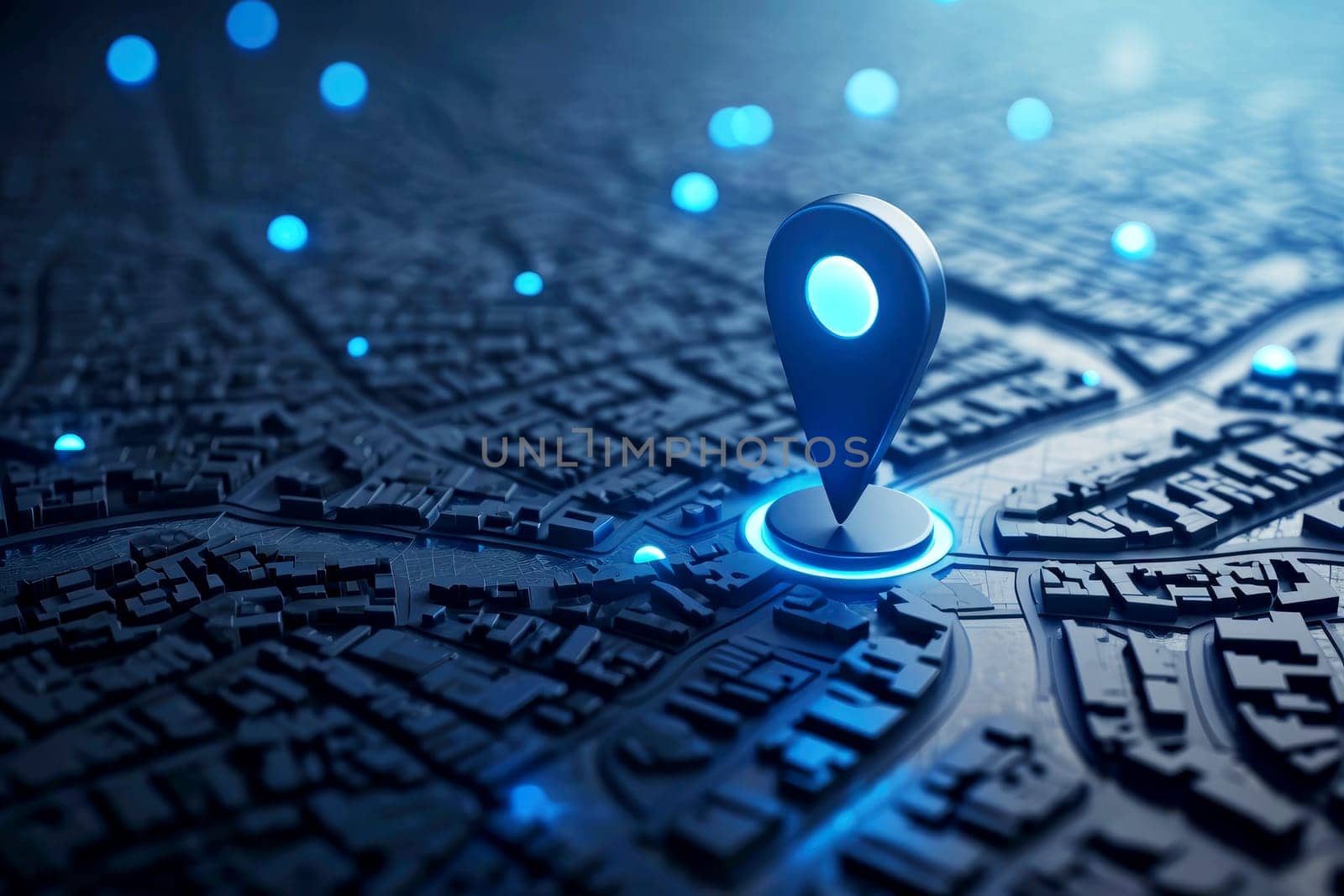 pin location icon for navigation or map, Generative Ai.