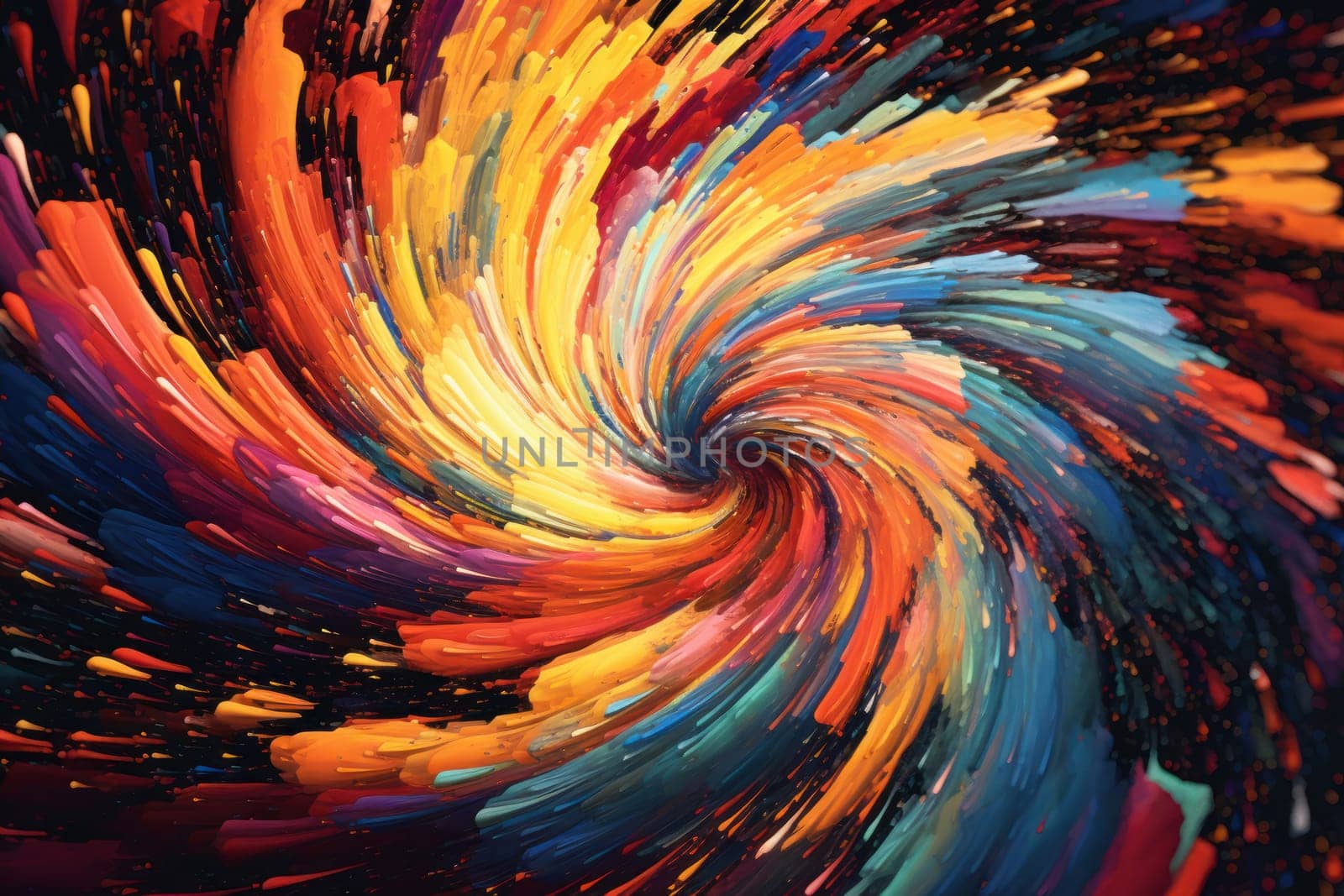 swirling vortex of vibrant paint splatters Japan style Generative AI.