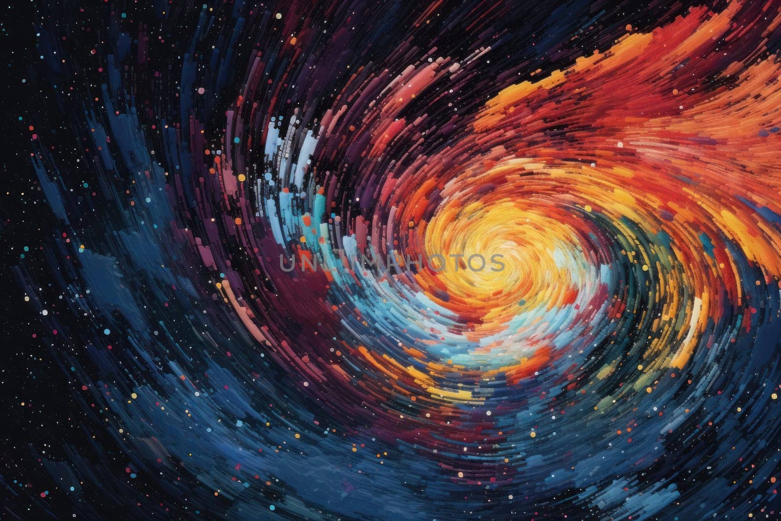 swirling vortex of vibrant paint splatters Japan style Generative AI.