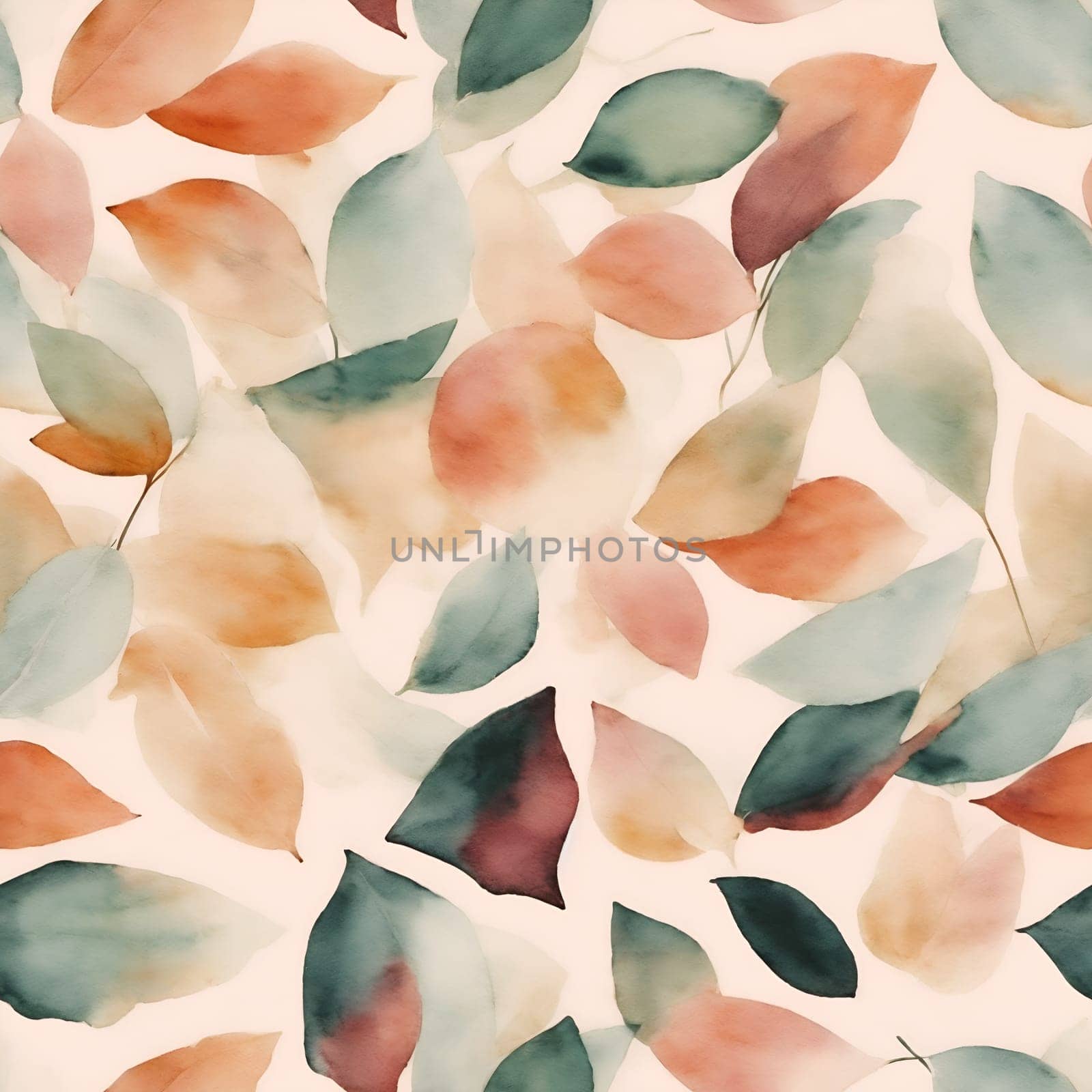 A Painting of Leaves on a White Background. Generative AI. by artofphoto