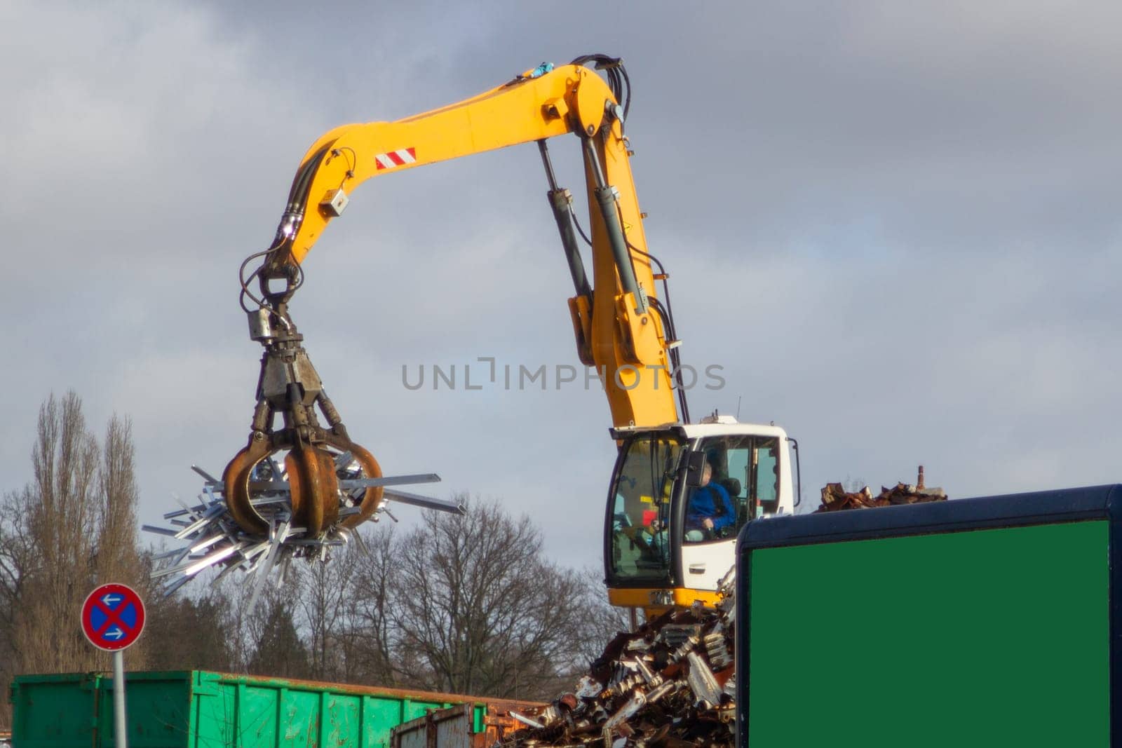 Metal Compactor at the Recycling Center. High quality photo