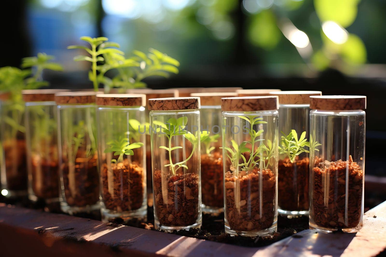 special growing of plants in flasks in laboratories on special reagents and soils.