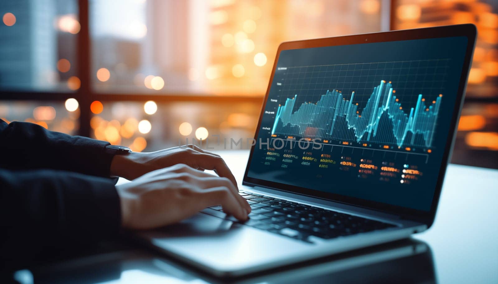 Business finance data analytics graph chart report. High quality illustration