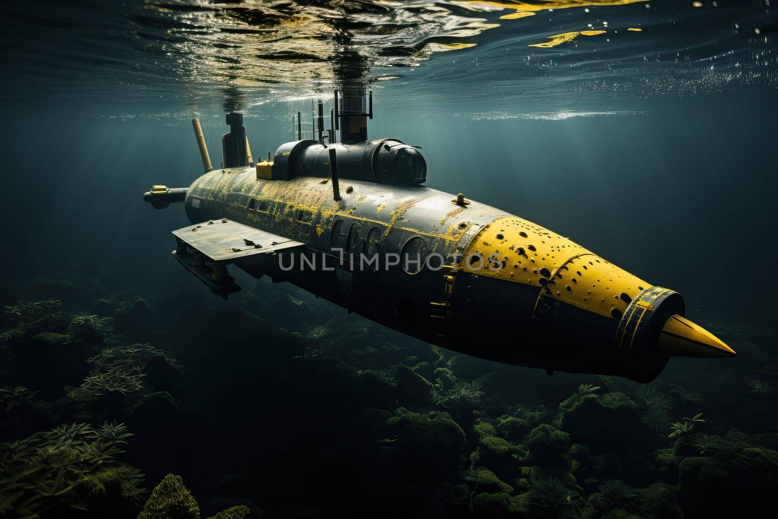 A submarine for exploring the sea and ocean under water.