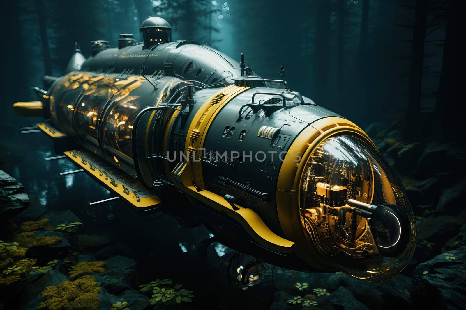 A submarine for exploring the sea and ocean under water.