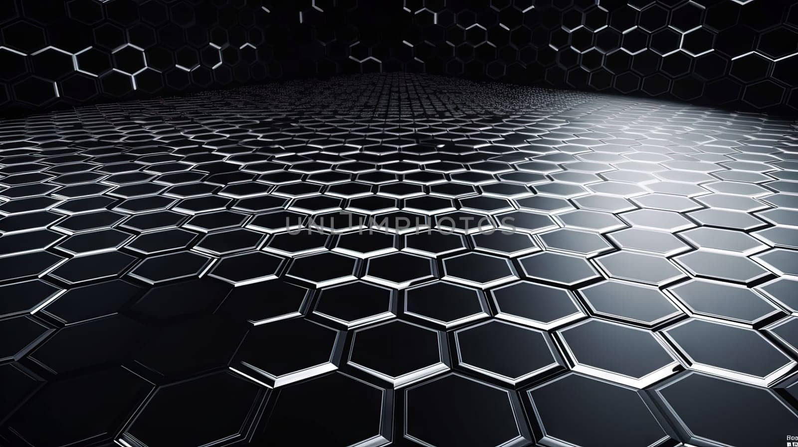 Abstract background with hexagonal tiles. Tech styled hex pattern. Generated AI