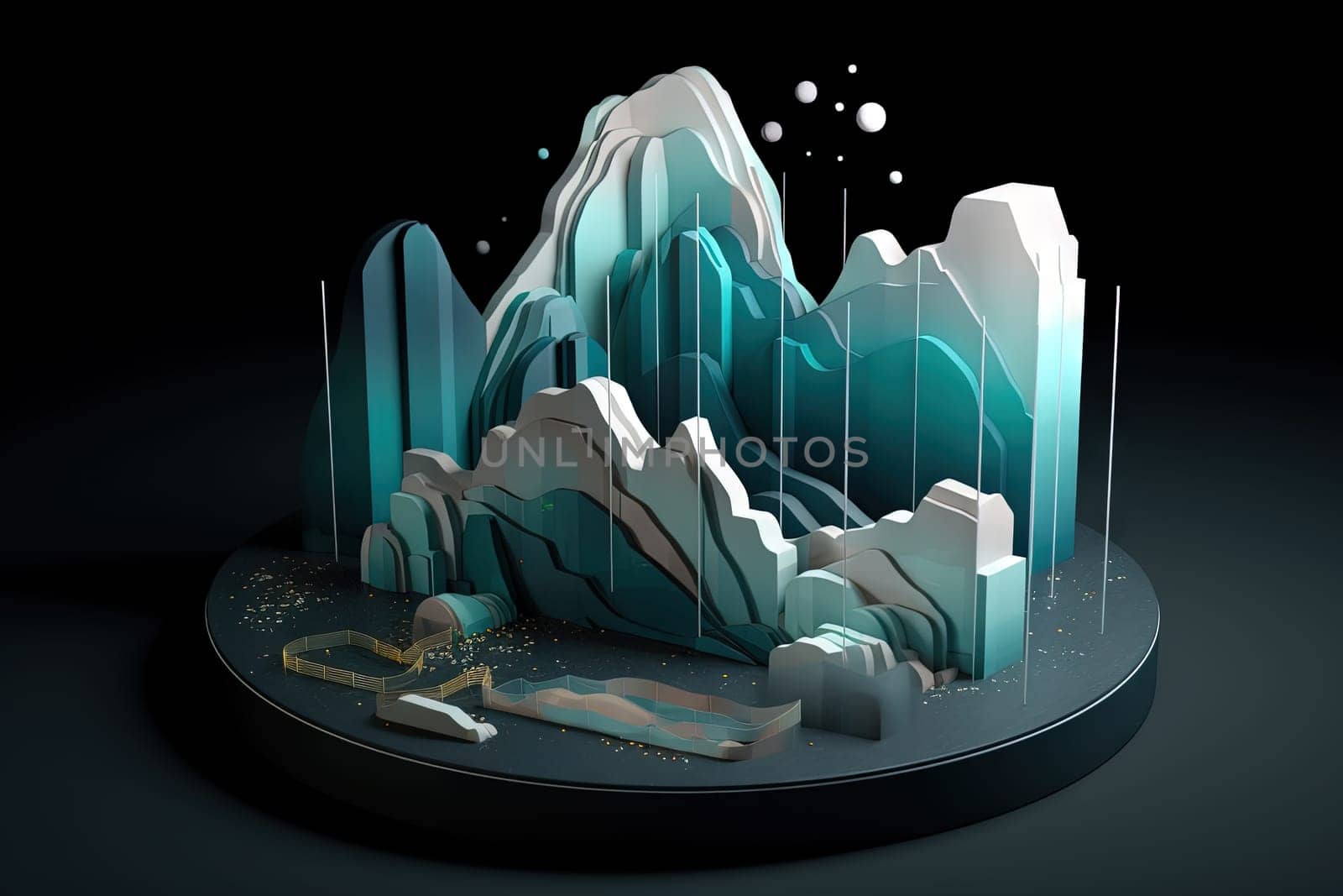 Abstract business graph in mountain style. Data bars concept element for business. Generated AI