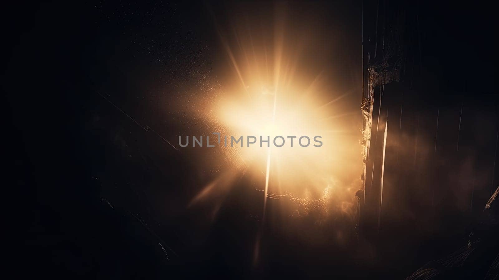 Dust rays background. God rays in the textured air. Generated AI