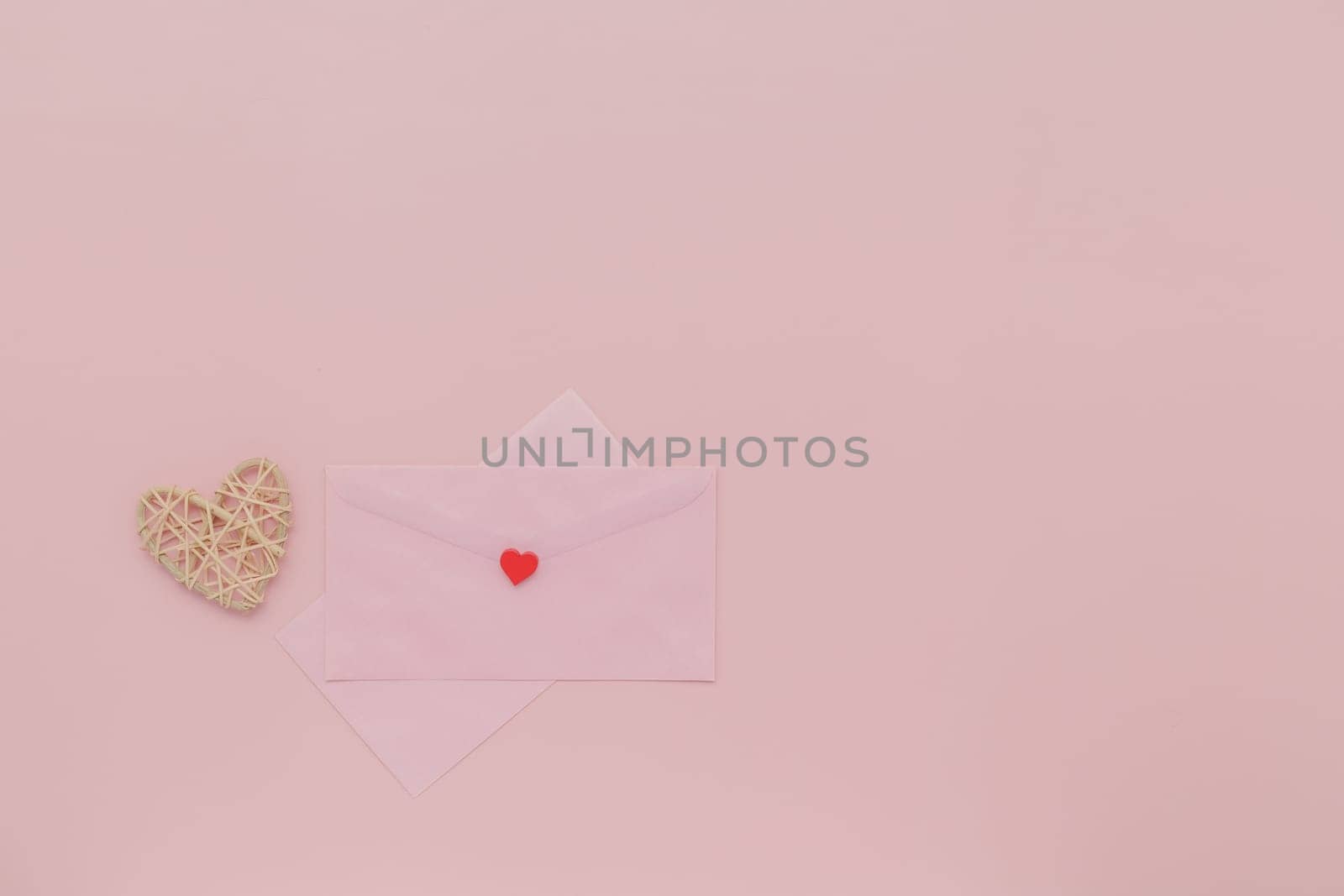 Pink Hearts on Pink Background, Love and Valentine's Day with Romantic Symbols, Greeting Card Design