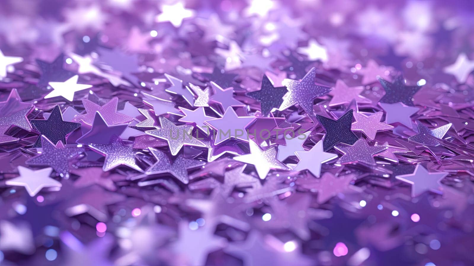 Abstract shiny background with purple glitter. Scattered confetti sparkles with light purple color. Generated AI