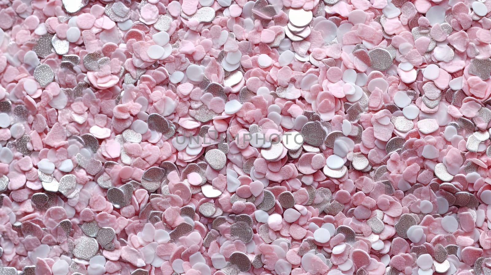 Abstract shiny background with pink glitter. Scattered confetti sparkles with light rose pastel color. Generated AI. by SwillKch