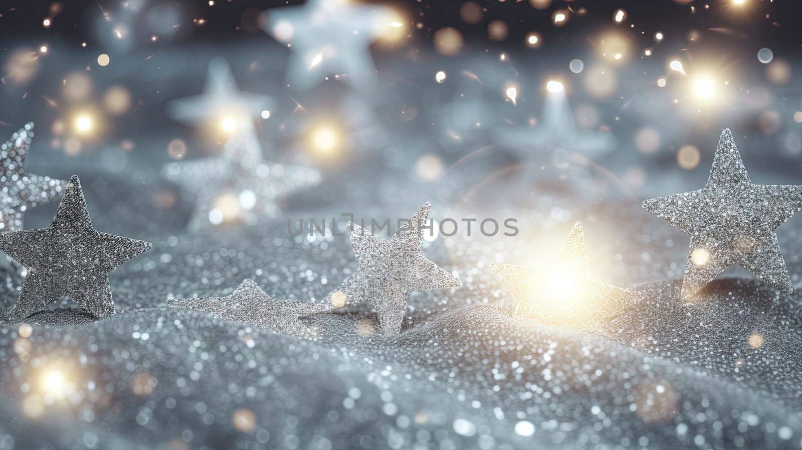 Abstract shiny background with silver glitter. Scattered confetti sparkles with light blue pastel color. Generated AI
