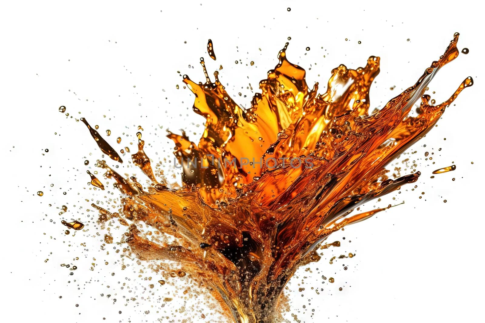 Abstract colorful powder explosion. Paint or cosmetics burst on white background. Generated AI